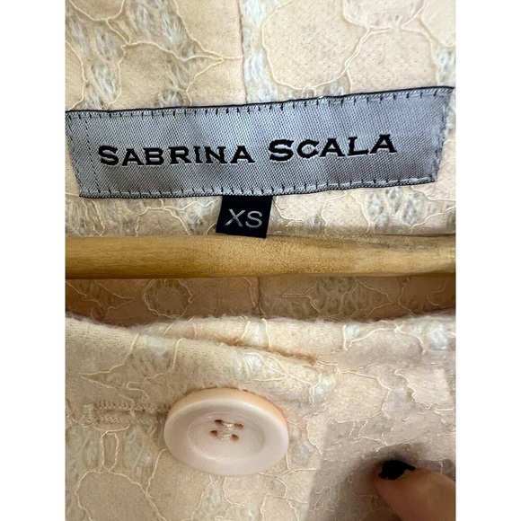 Sabrina Scala Lace Brocade Overlay Dress Coat XS Pink 60’s Style Coquette - Picture 10 of 11